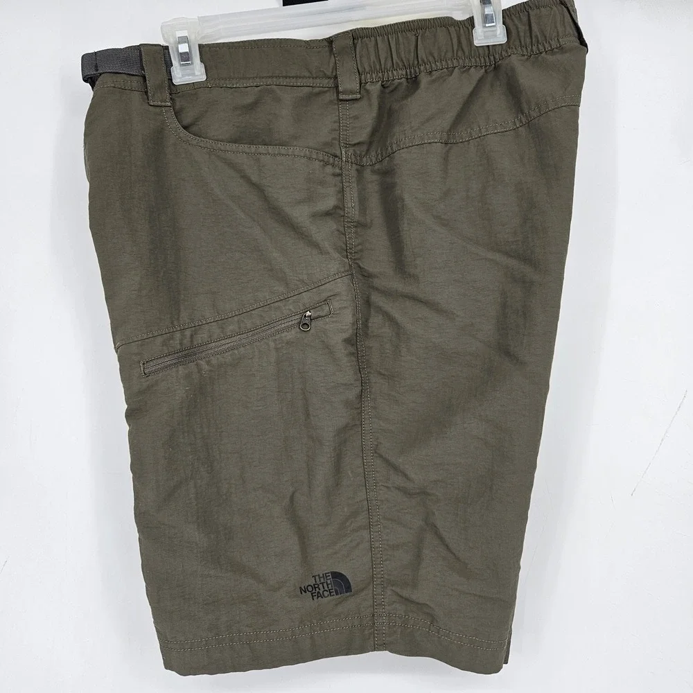 North Face Shorts Mens Large‎ Belted Hiking Outdoor Dark Green Travel Cargo
